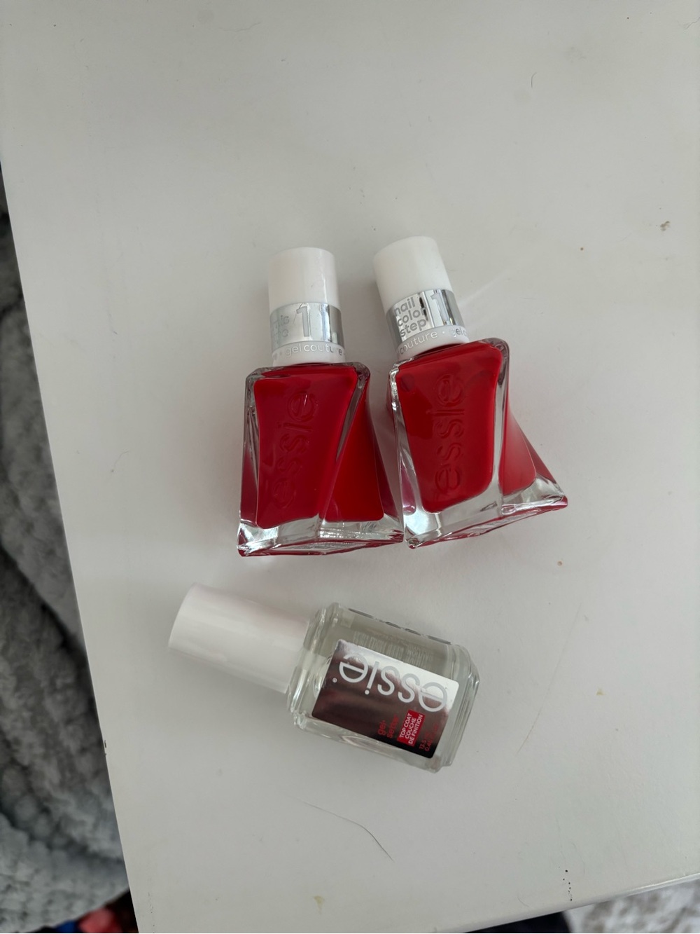 Essie Red Nail Polish Trio - Classic Red & Clear Top Coat